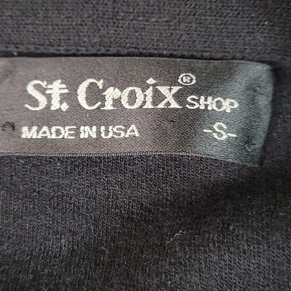 St. Croix Classic Black Button-Up Cardigan, Size S. 100% Merino Wool